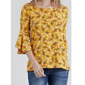 Floral 3/4 Sleeve Top/Blouse - Size 2x